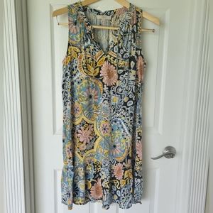 Loft midi sleevless dress with front ties